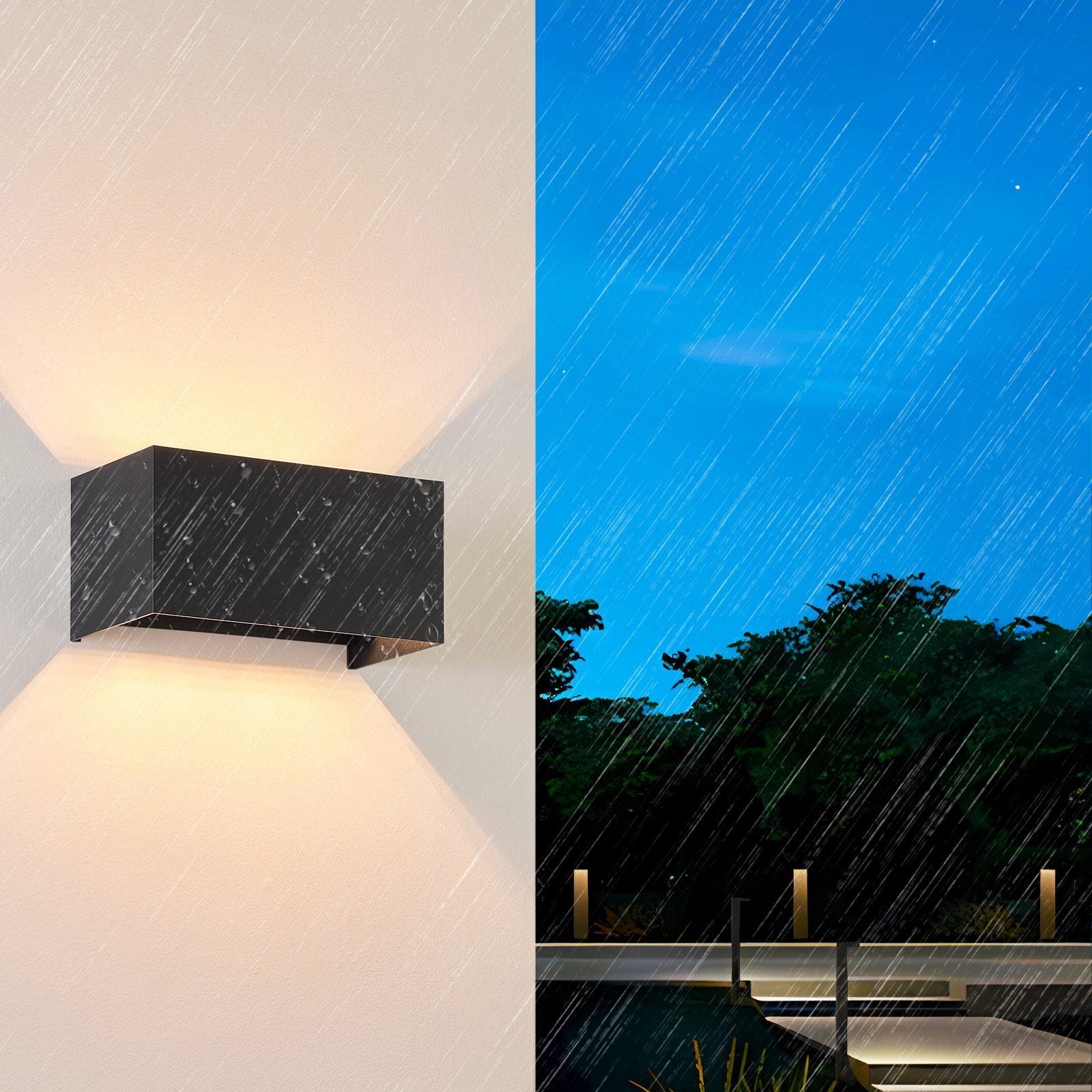 NETTLIFE Candeeiro de parede LED Preta IP65 Ajustável G9 Interior e Exterior Branco Quente - 8