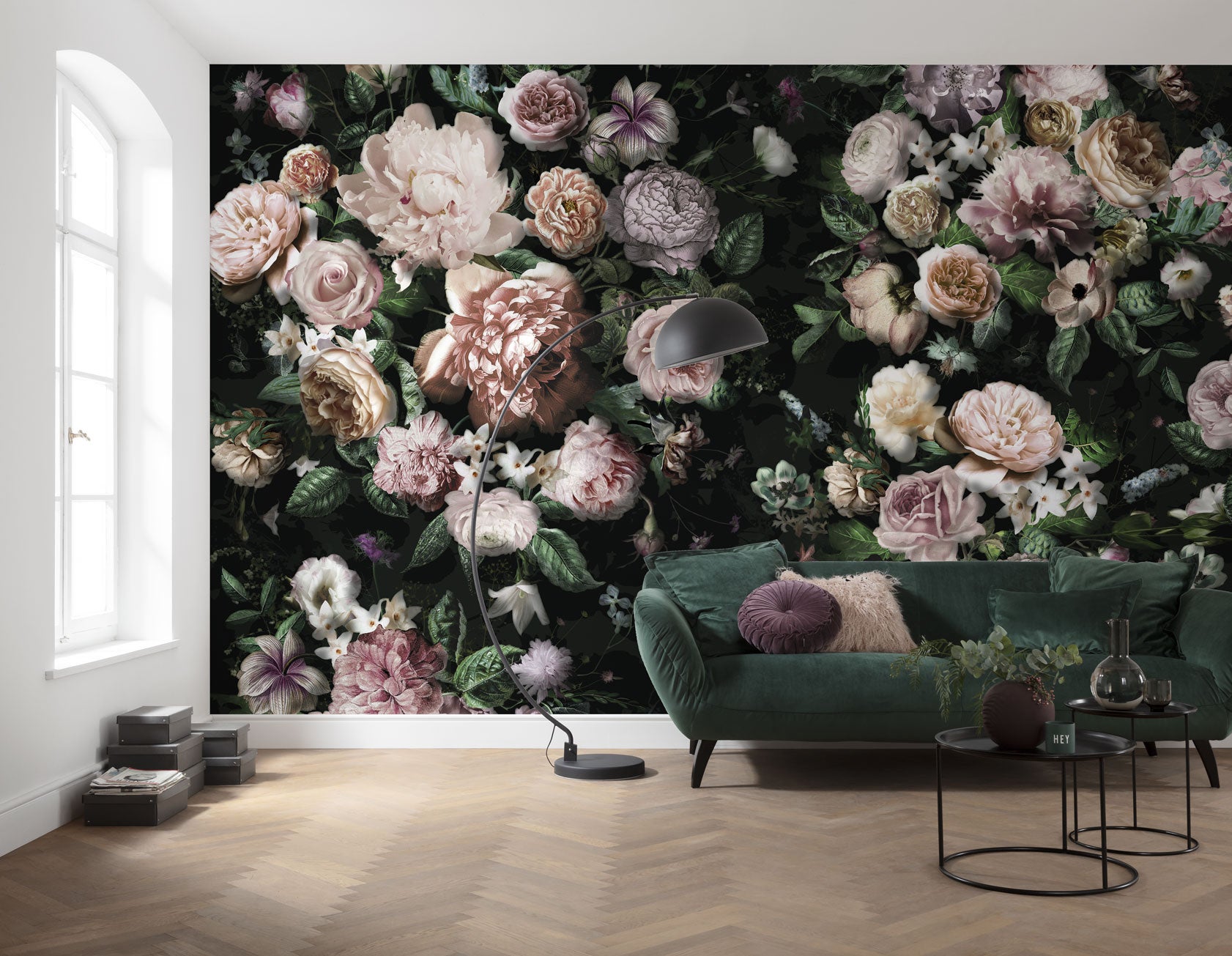 Fototapeta kwiaty różowymIzielonym - 400 x 250 cm - SANDERS &amp; SANDERS