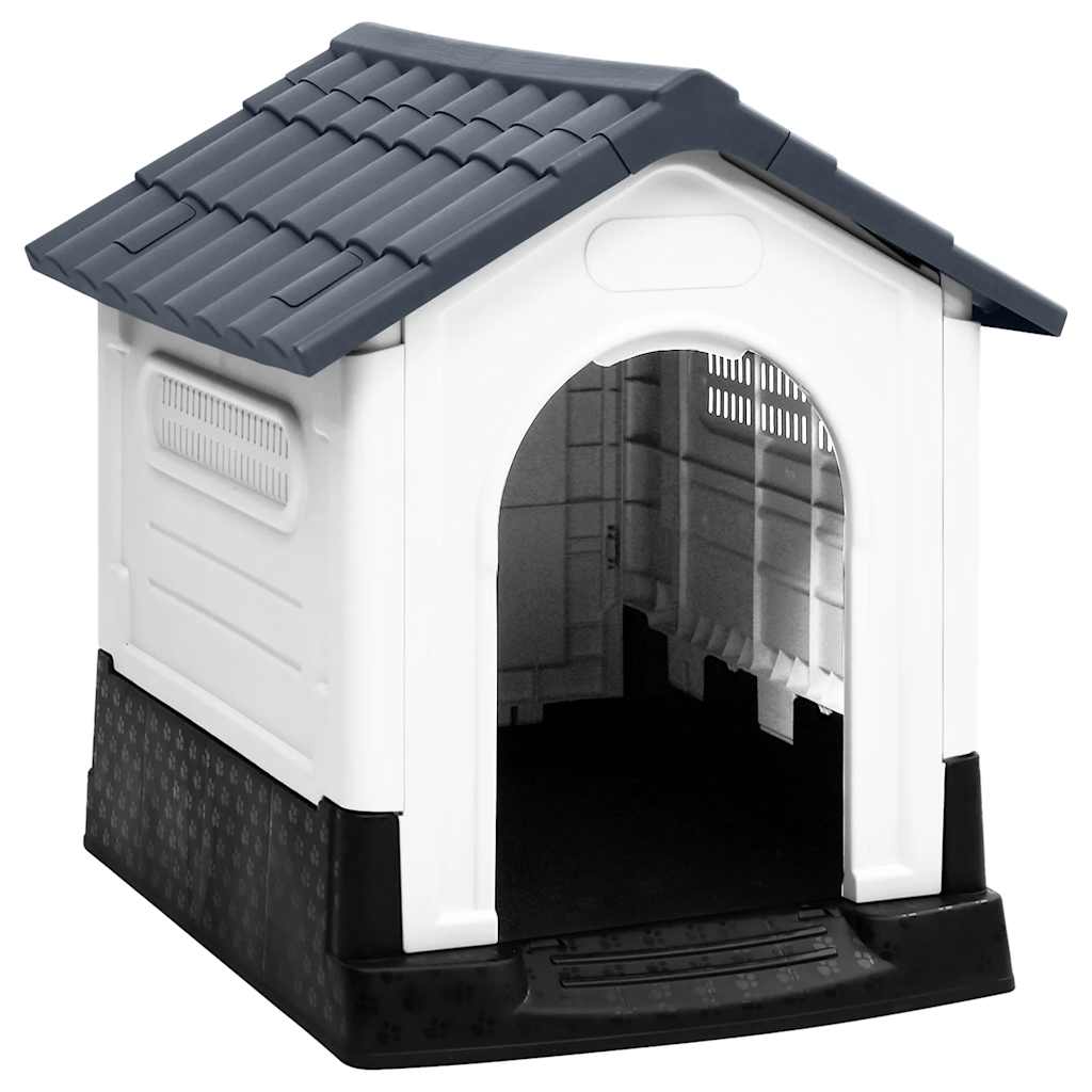 Buda dla psa szara 57x68x66 cm Polipropylen vidaXL