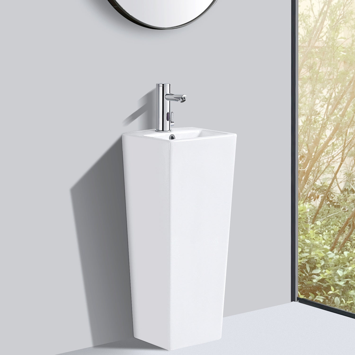 2PCS Mitigeur Lavabo Infrarouge Electronique Eau Froide Chaude Mitigeur Automatique Laiton Chrome Robinet Automatique de Lavabo Salle de Bain - 8