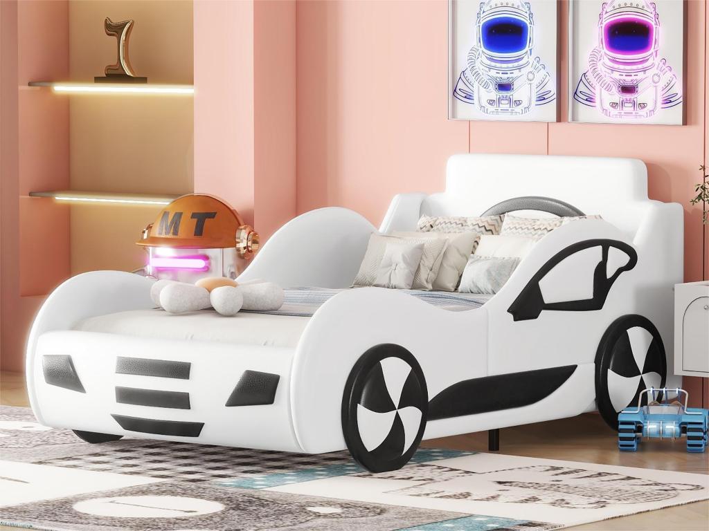Letto Bambini A Forma Di Auto Da Corsa KOBI - 160x80cm Con Materasso, Tema Gara - Foto 8