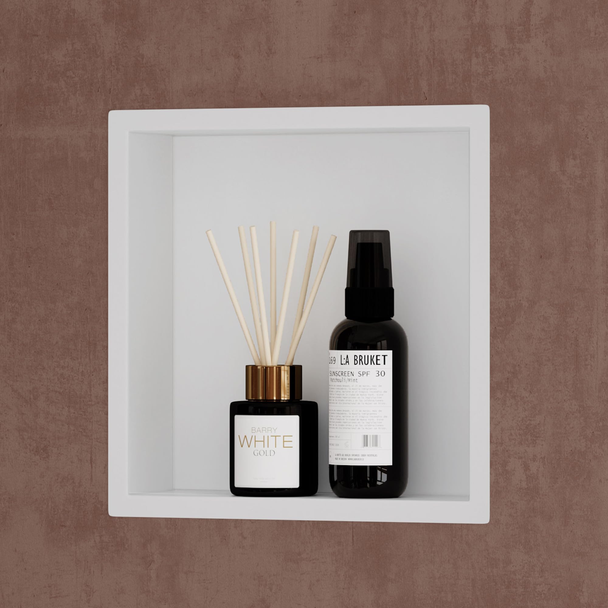 Niche De Douche Blanche Mate 30x45cm Acier Inoxydable - Étagère Encastrée Salle De Bain