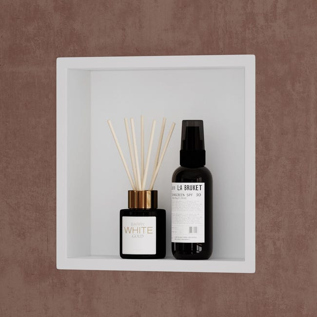 Niche De Douche Blanche Mate 30x45cm Acier Inoxydable - Étagère Encastrée Salle De Bain