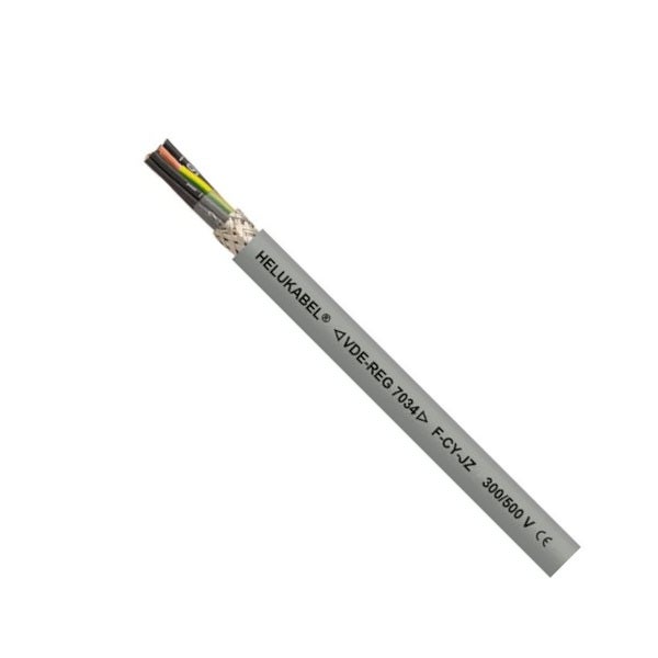 Kabel sterowniczy F-CY-JZ 4x1,5mm2 szary 300/500V ekranowany numerowany olejoodporny linka Helukabel 100m