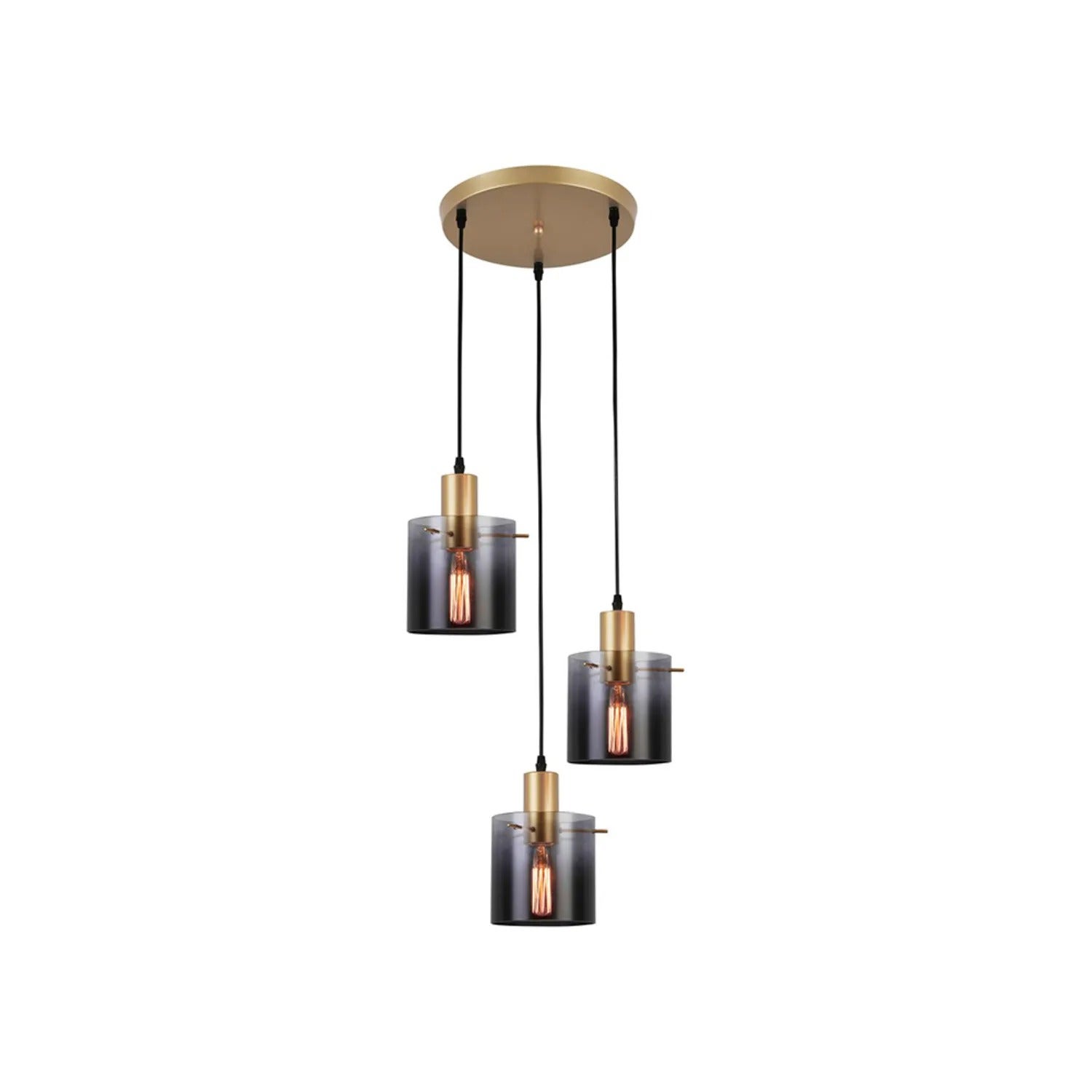 Lampa wisząca Donati złoto-szkło dymne 3xE27x40W metal wym:150x41x41cm IP20 Rabalux