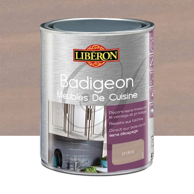 Badigeon (Boisine) Meubles de cuisine LIBERON Praliné 1 L - Contenance : 1 L