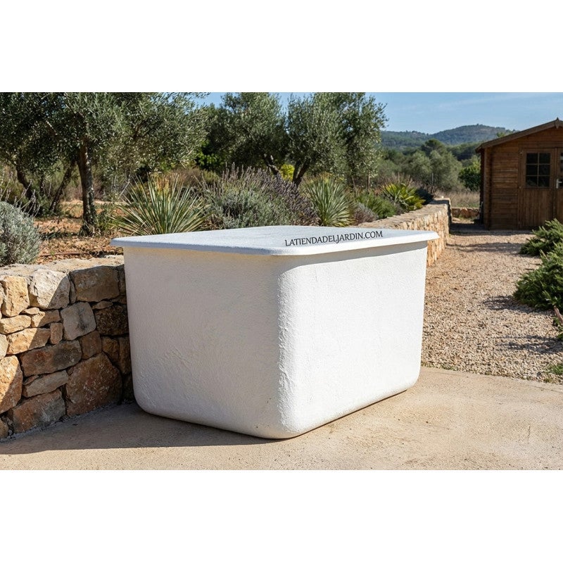 Tanque de água de 1000 litros em poliéster e fibra de vidro + tampa 142 x 109 x 85 cm | Recipiente para água potável - 6