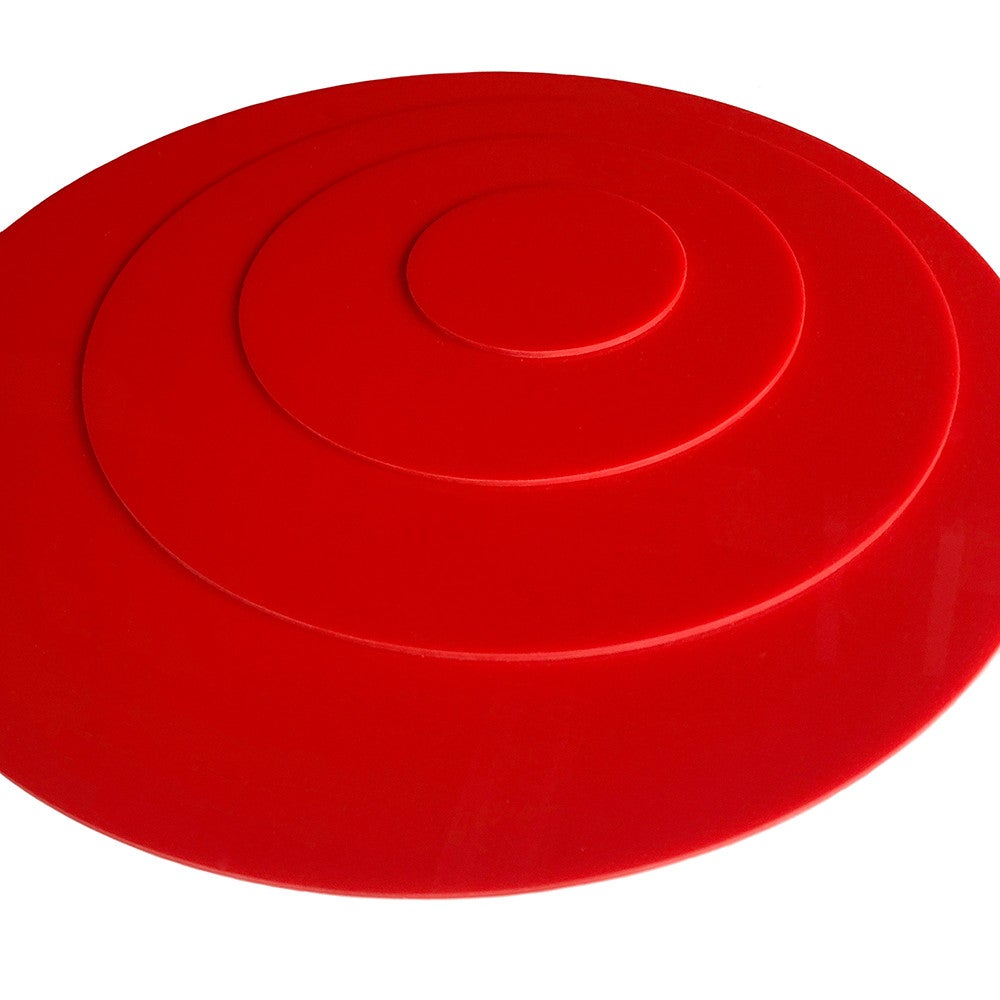 Rond verre acrylique rouge 3 mm - Diamètre 95 cm (950 mm) - Disque verre synthétique - Plaque PMMA XT - 2