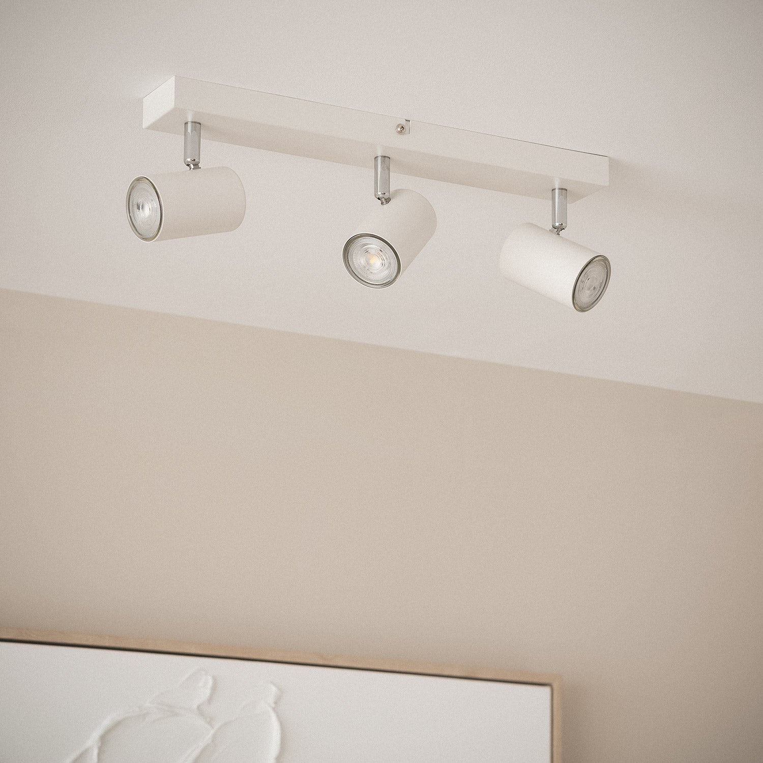 Ledkia - Lampada da Soffitto Orientabile Metallo 3 Faretti Wuedy, Bianco, Ferro, IP20, 0.0lm Fer - 2