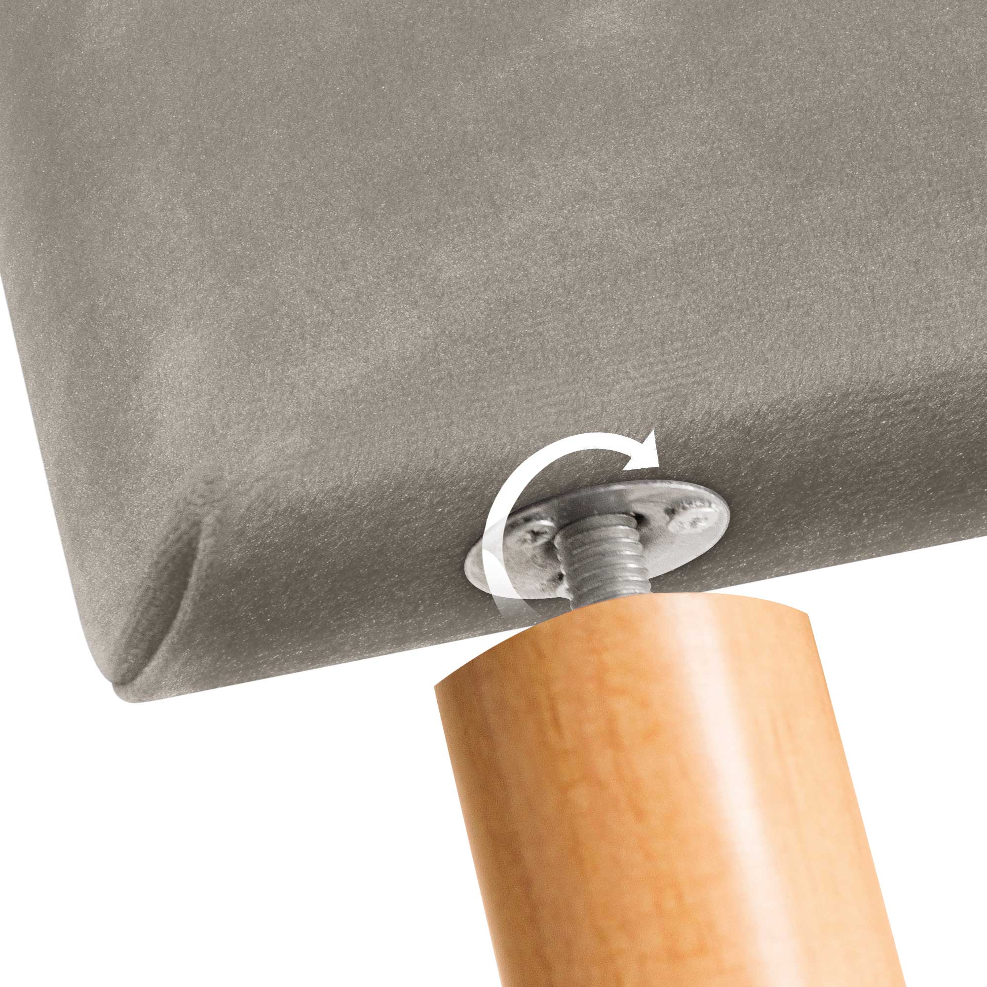 DHOME Testiera in velluto liscio con bottoni e gambe alta gamma moderna testiera imbottita per letto di lusso camera da (Marron, 135x105cm) - 5