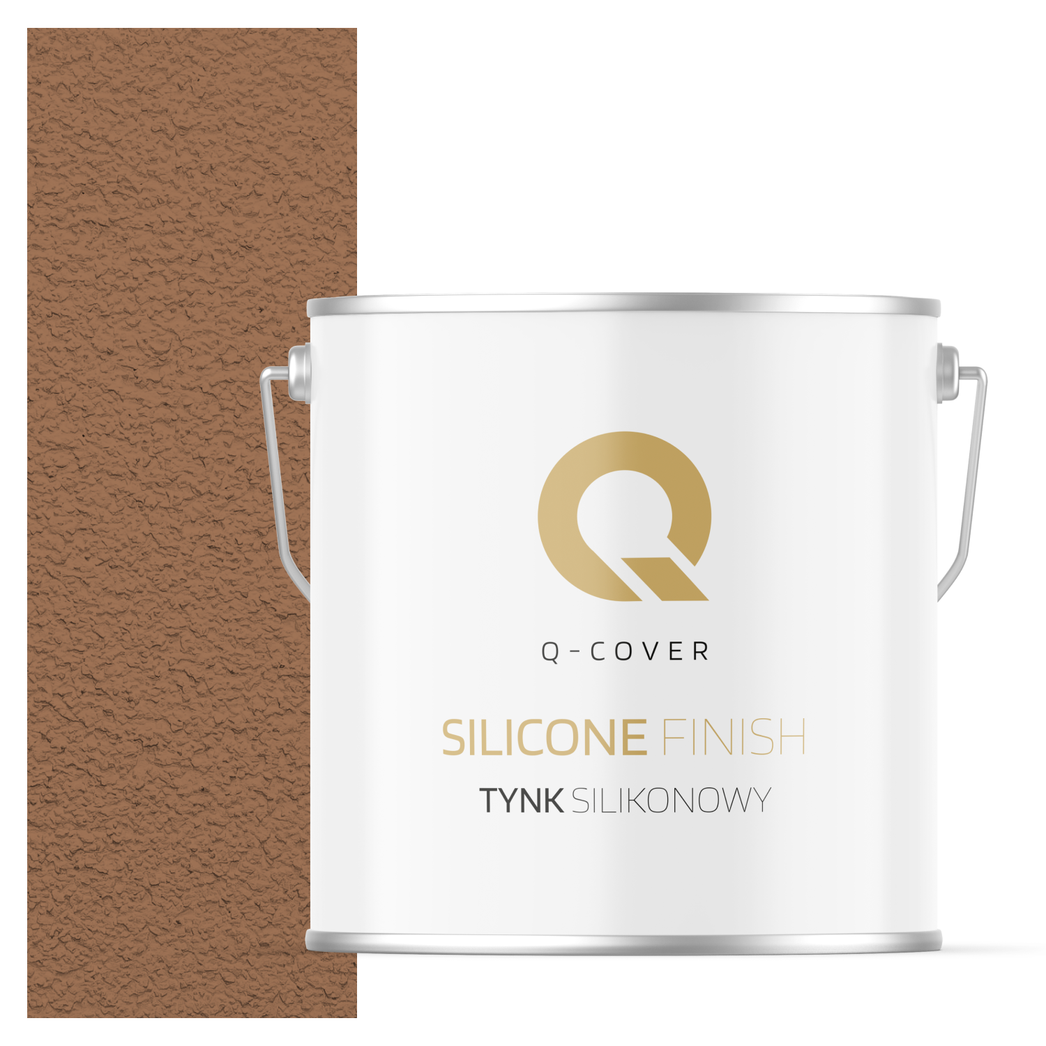 Tynk Silikonowy Elewacyjny Baranek 1.00mm Q-Cover Brązowy ciepły F576 7KG