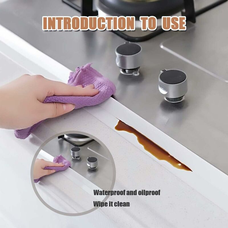 Ruban de calfeutrage, ruban d'étanchéité décoratif auto-adhésif en PE, utilisé pour la protection des bords muraux du plancher de la baignoire - 3