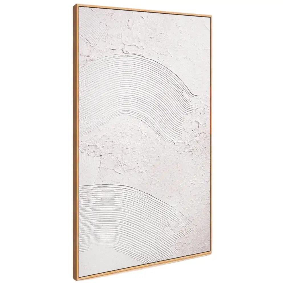 DekoArte - Tableau decoration murale salon avec relief BRISA 90x60cm - Tableaux avec cadre couleur bois inclus - 3