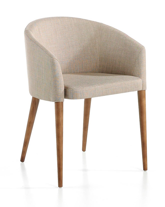 Silla amandine de madera de fresno y tela beige - juego de 2-color aqua 10 naranja