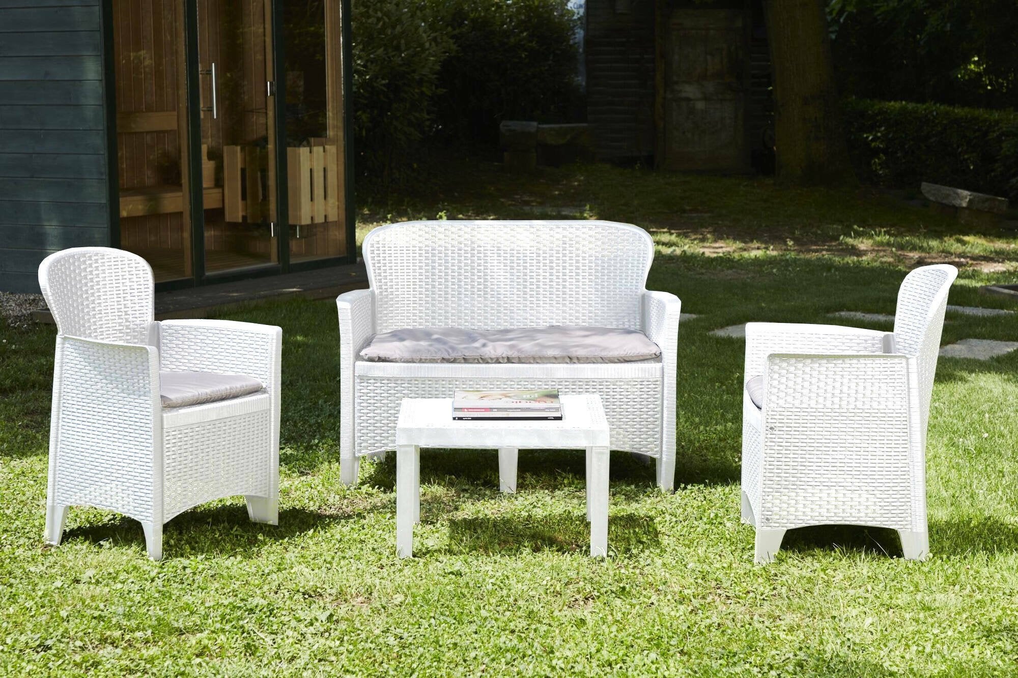 Salon bas de jardin en Plastique Blanc 4 personnes - 2