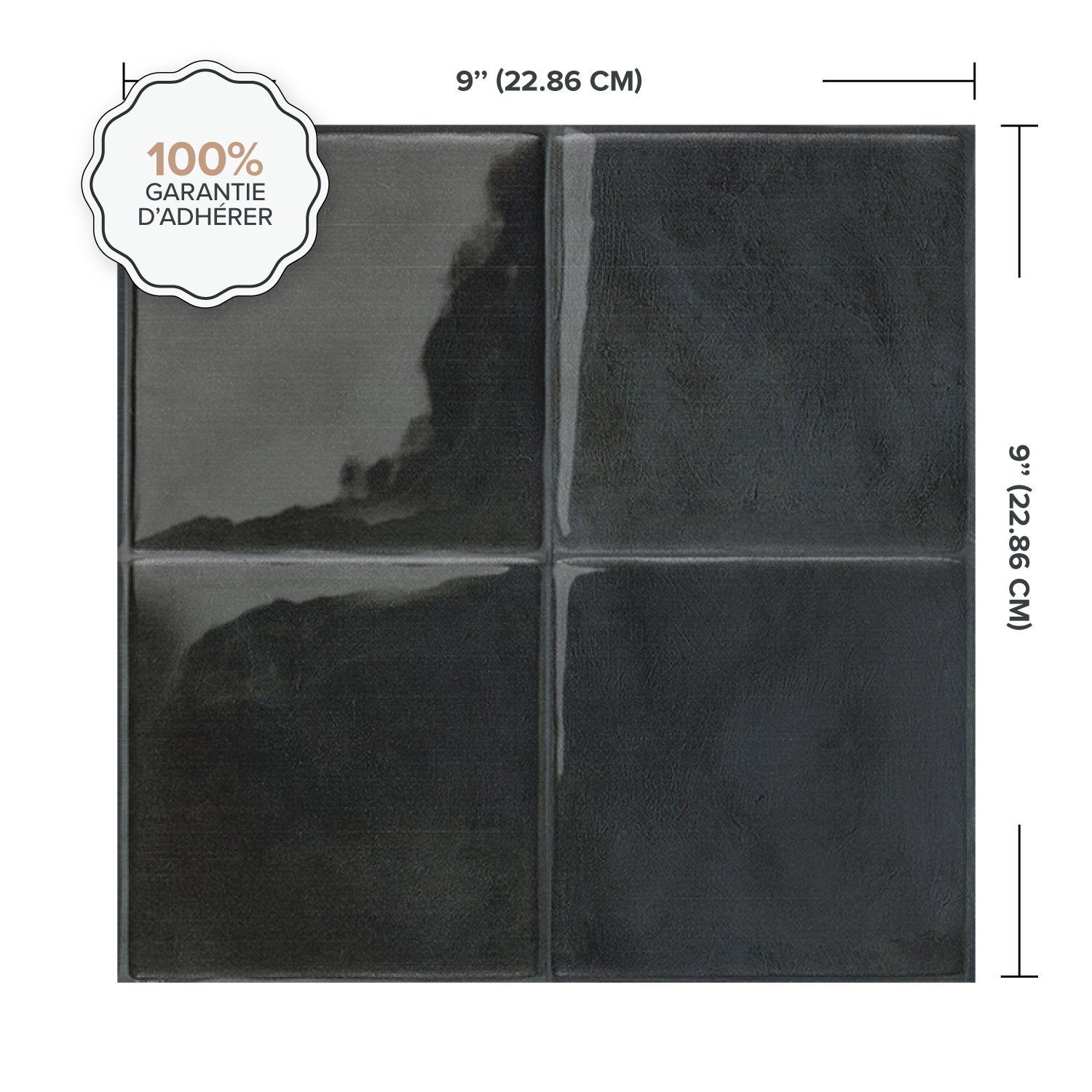 Carrelage adhésif mural x4, 22.86x22.86cm - Smart Tiles Zellige Taroudant sticker décoratif salle de bain & cuisine - 4