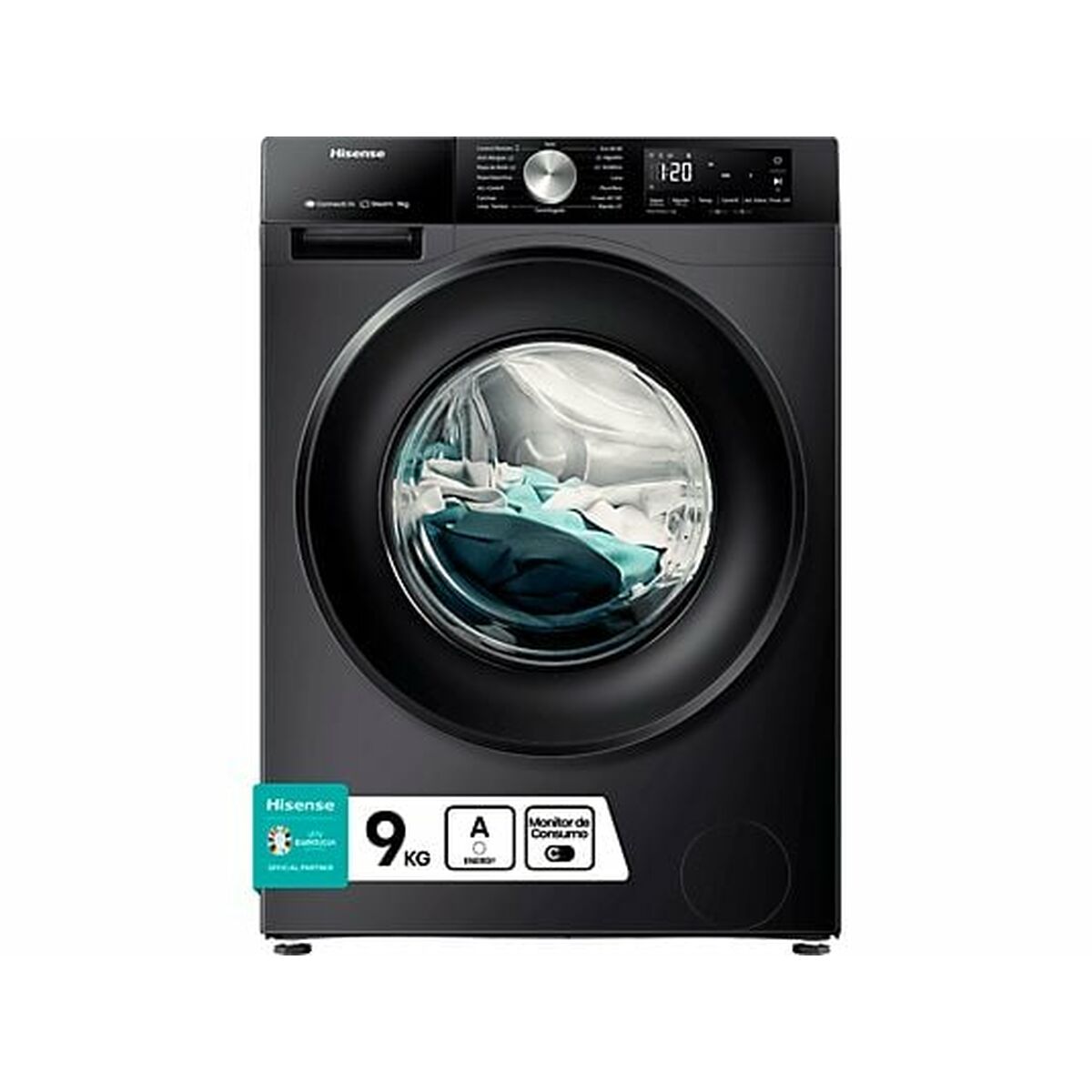Hisense Negro Lavadora De Carga Frontal Wf3s9043bb3 9Kg/1400Rpm A - Imagen 4