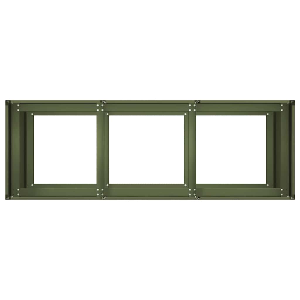 vidaXL Jardinière vert olive 120x40x80 cm acier laminé à froid - 5