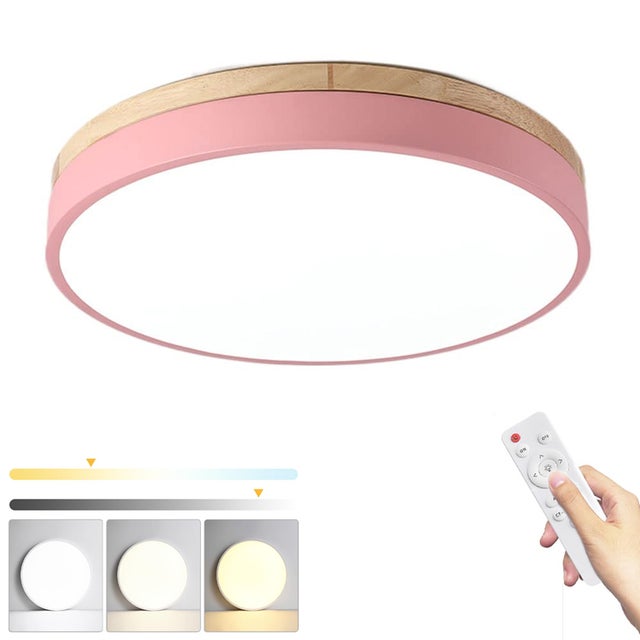 Lampa sufitowa LED W nowoczesna lampa sufitowa z możliwością ściemniania temperatury barwowe do salonu sypialni kuchni przedpokoju jadalni cm różowa