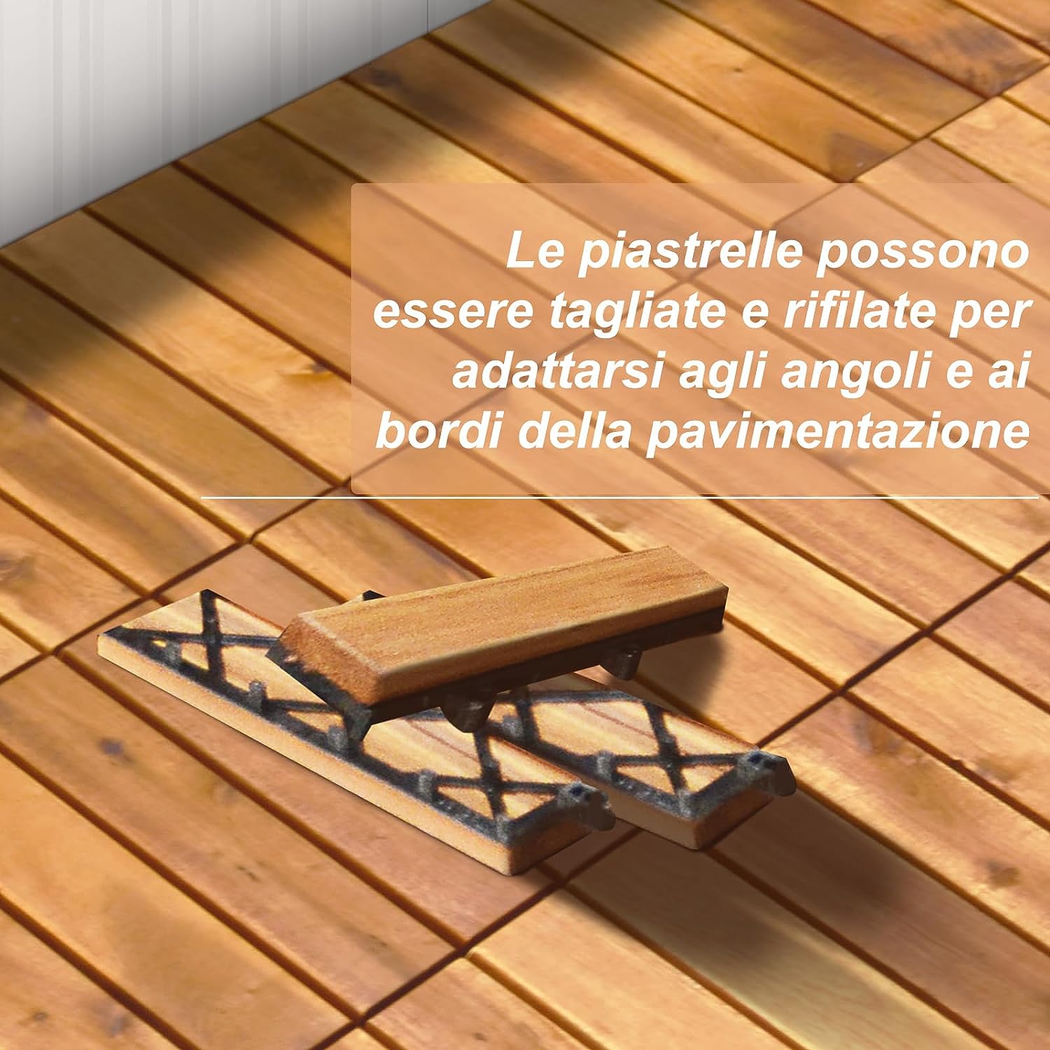 Carreaux de Terrasse en Bois d'Acacia 27 Pièces,Bois Huilé 30 x 30 CM Couvrant Surface de 24300 cm² - 8