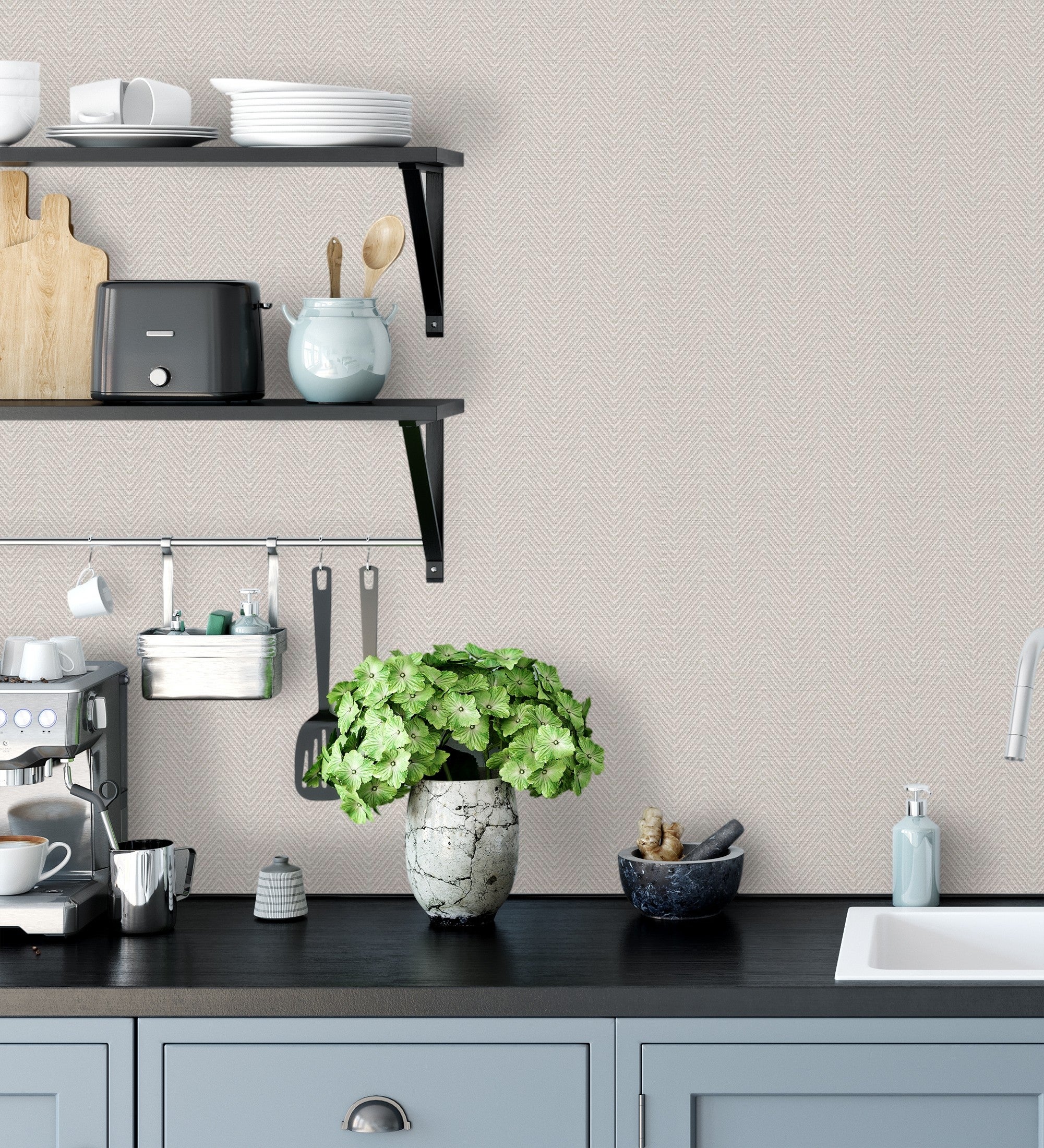 Papel pintado vinílico lavable de espigas con textura en relieve - Delhi 680976 de GAULAN - Rollo de 10 m x 1,06 m - 9