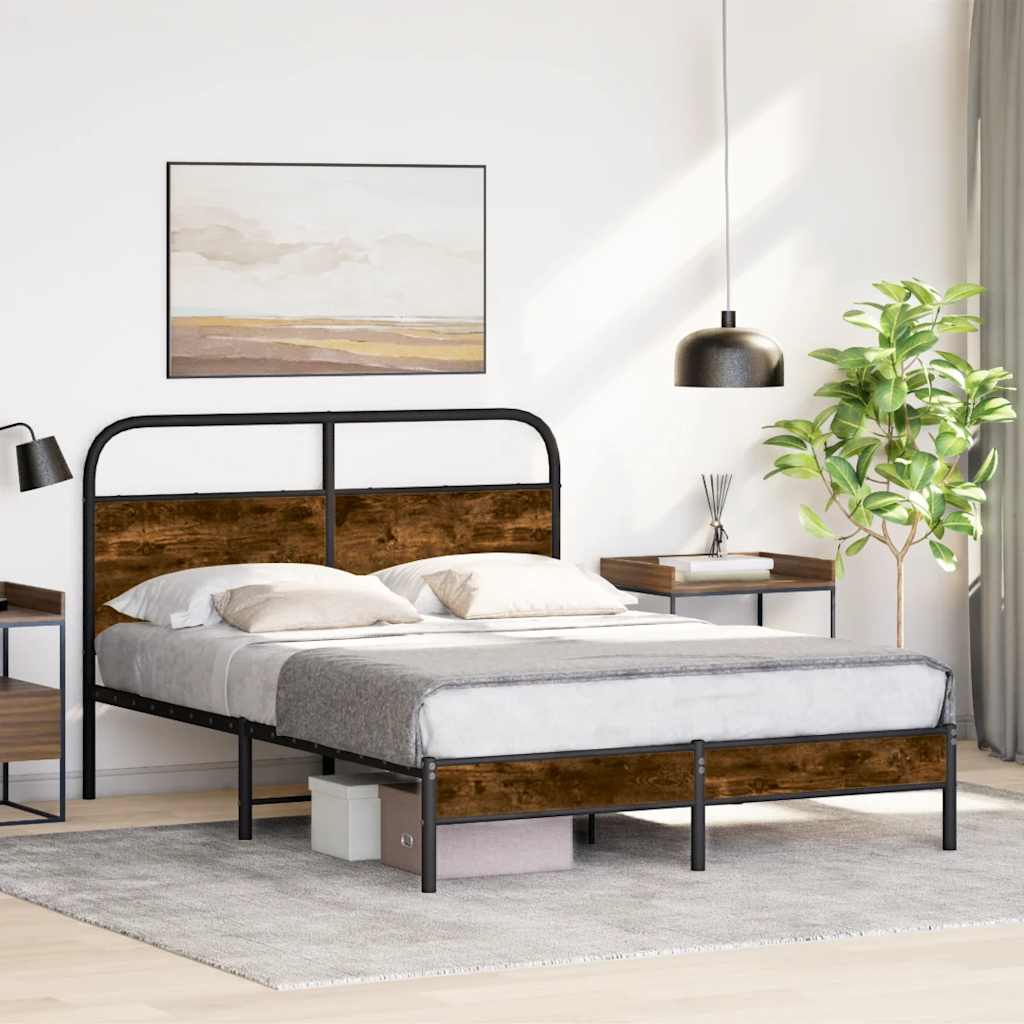 Łóżko Metalowe Rama Łóżka Metalowa Ze Stelażem Pokoj Sypialnia 140x200 cm