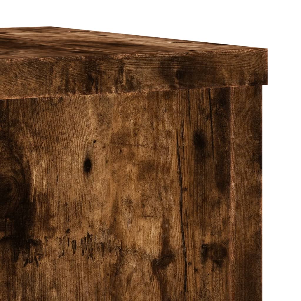 Supports pour plantes 2 pièces chêne fumé panneau de bois - 7