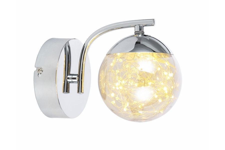 Kinkiet ścienny Universe chromowany bursztyn LED 4W 3000K 360lm wym: 14 x 9 x 16 cm metal IP20 Reality