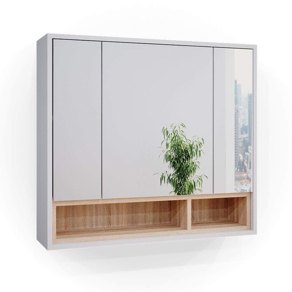 Vicco Szafka z lustrem w łazience Beatrice, Biały, 80 x 72 cm