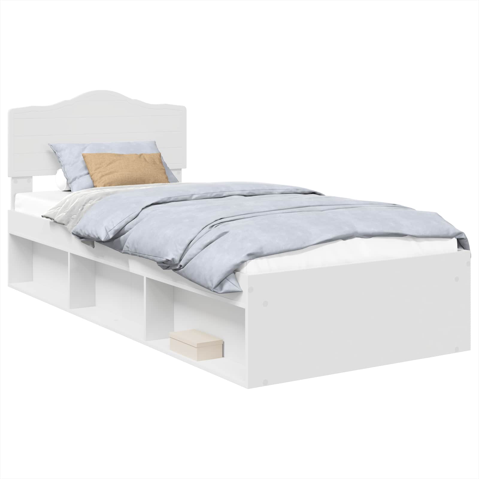 Cadre de lit blanc 75 x 190 cm pin massif - 2