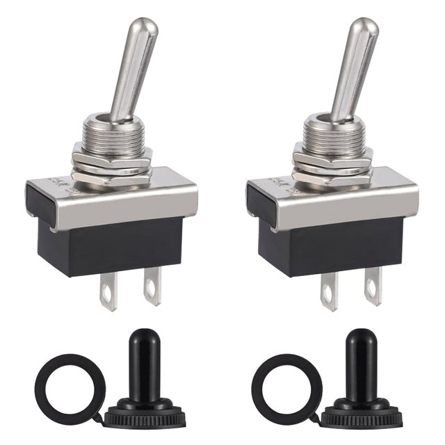 Interrupteur 2 Positions 2 Bornes Adaptable Poussoir Noir Greenstar - Compatible Multi-Marques