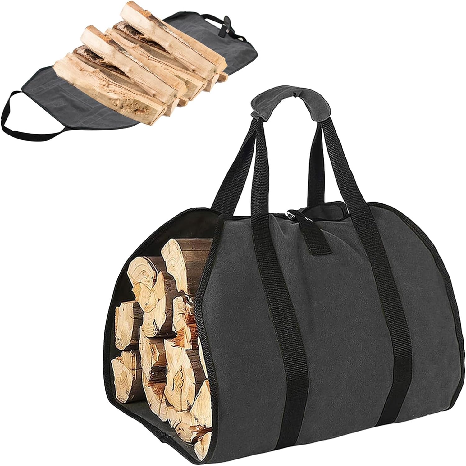 szt. Torba na drewno opałowe, płócienna torba na drewno kominkowe, kosz na drewno kominkowe, 48*100 cm