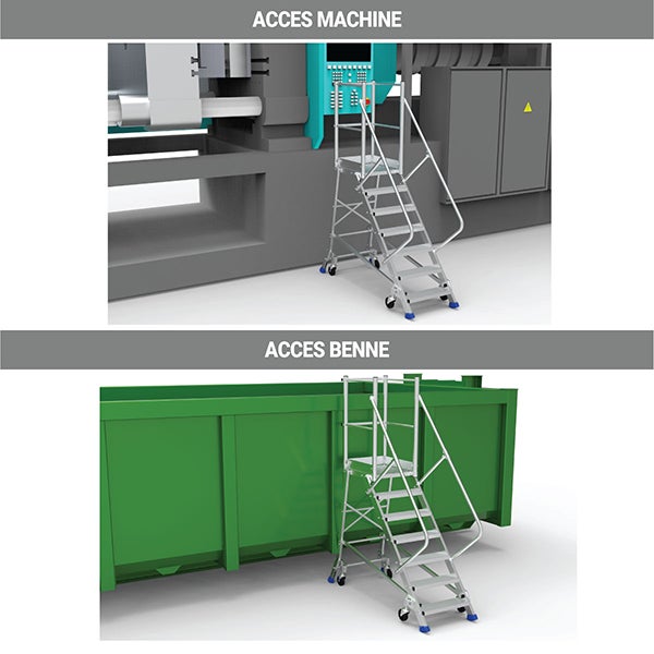 Plateforme 6 marches - Hauteur max. de travail 3.20m - ES306D-R - 3