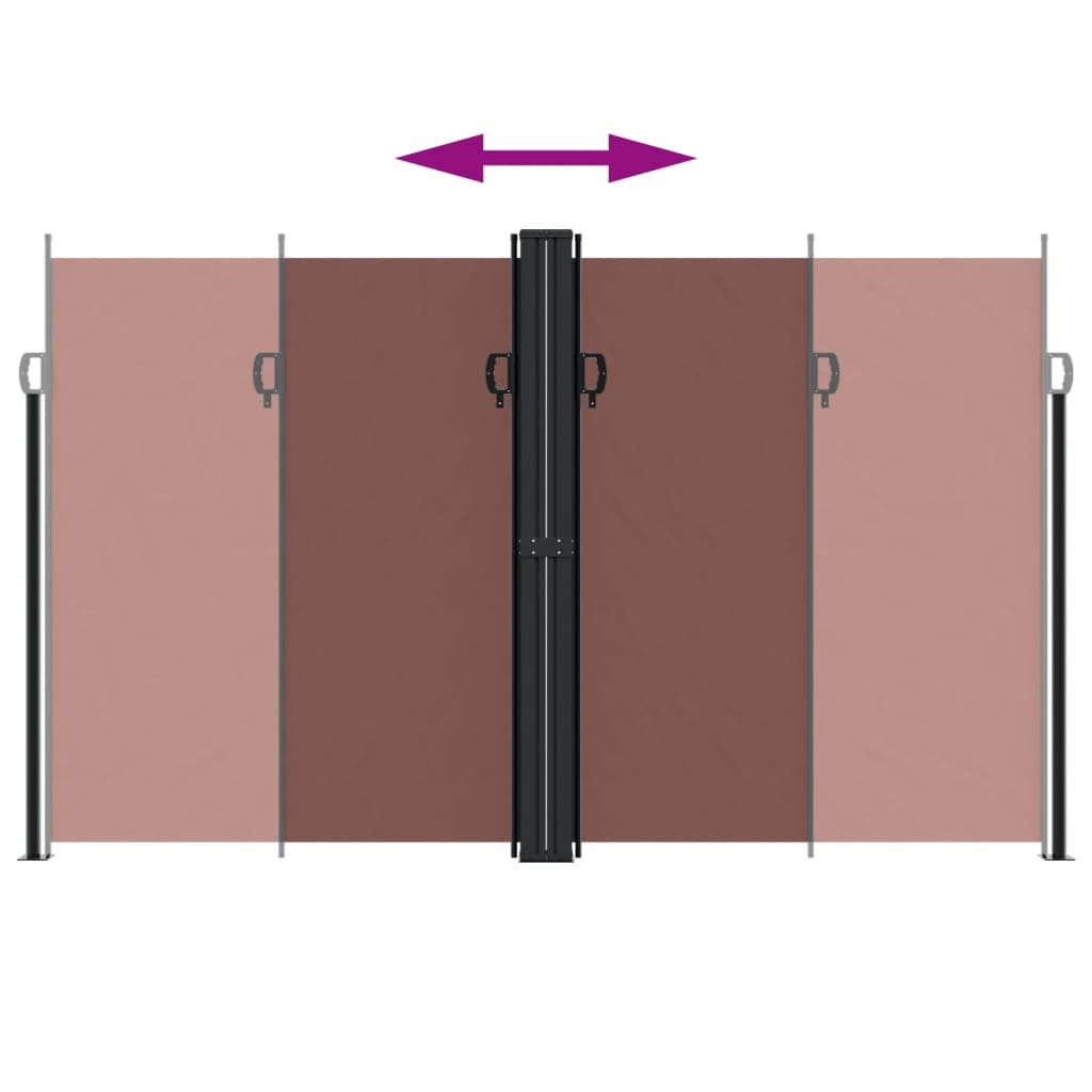 Toldo lateral | Toldo exterior | Toldo parasol retráctil marrón 200x600 cm CFW894007 - 5