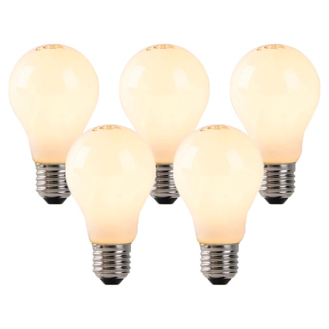 Lot de 5 ampoules LED à filament flamme E27 verre opale 3W 250lm 2200K