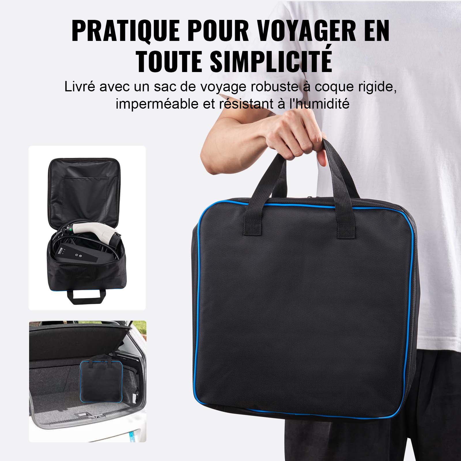 Carregador EV Portátil VEVOR Tipo 2 16 A 3,7 kW Cabo 8,6 m Tomada CEE 7/7 Estação de Carregamento IEC62196 IP66 à Prova d’Água com Bolsa e Gancho - 6