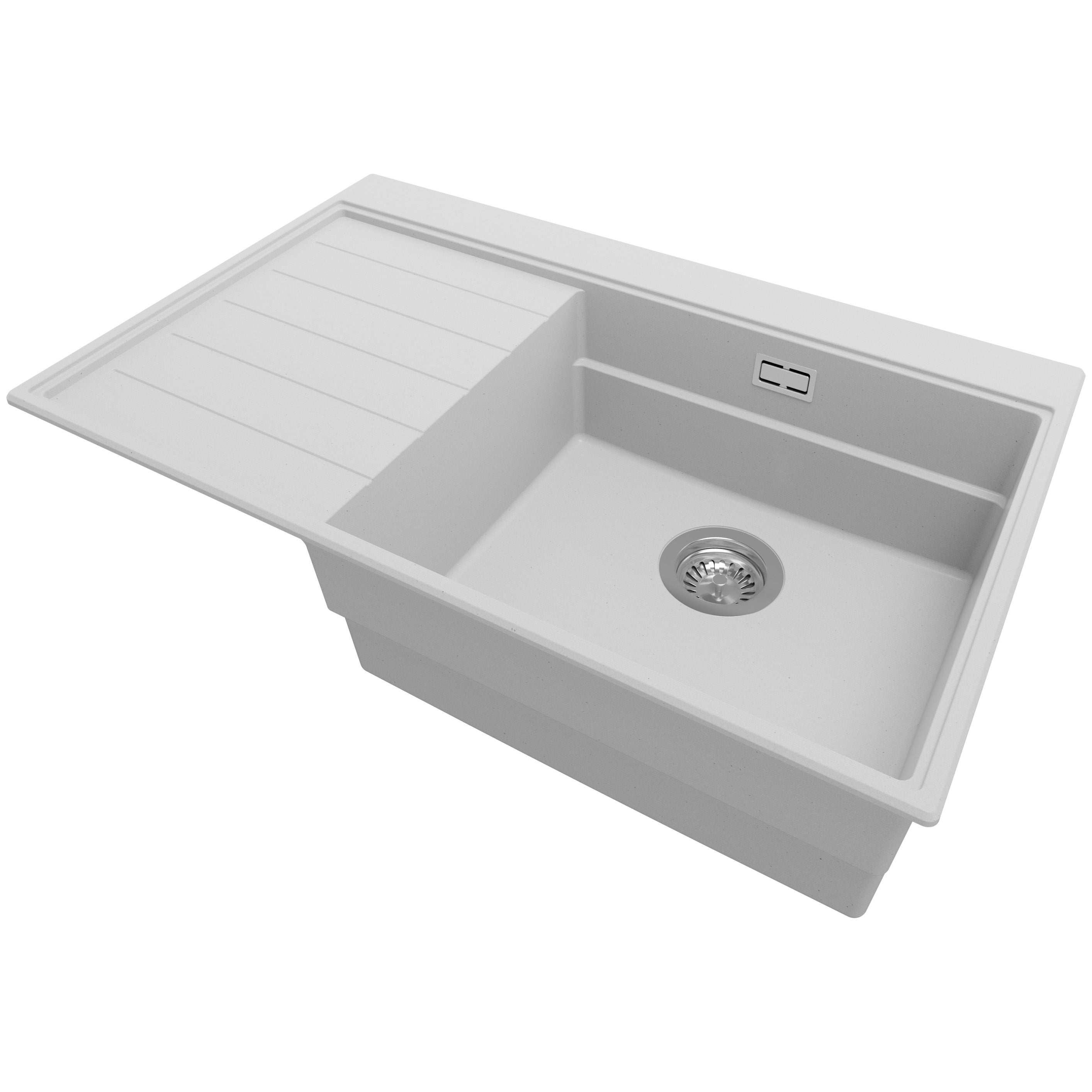 Évier De Cuisine En Granit Composite Bac Unique – Couleur Gris – Marque VidaXL – Neuf
