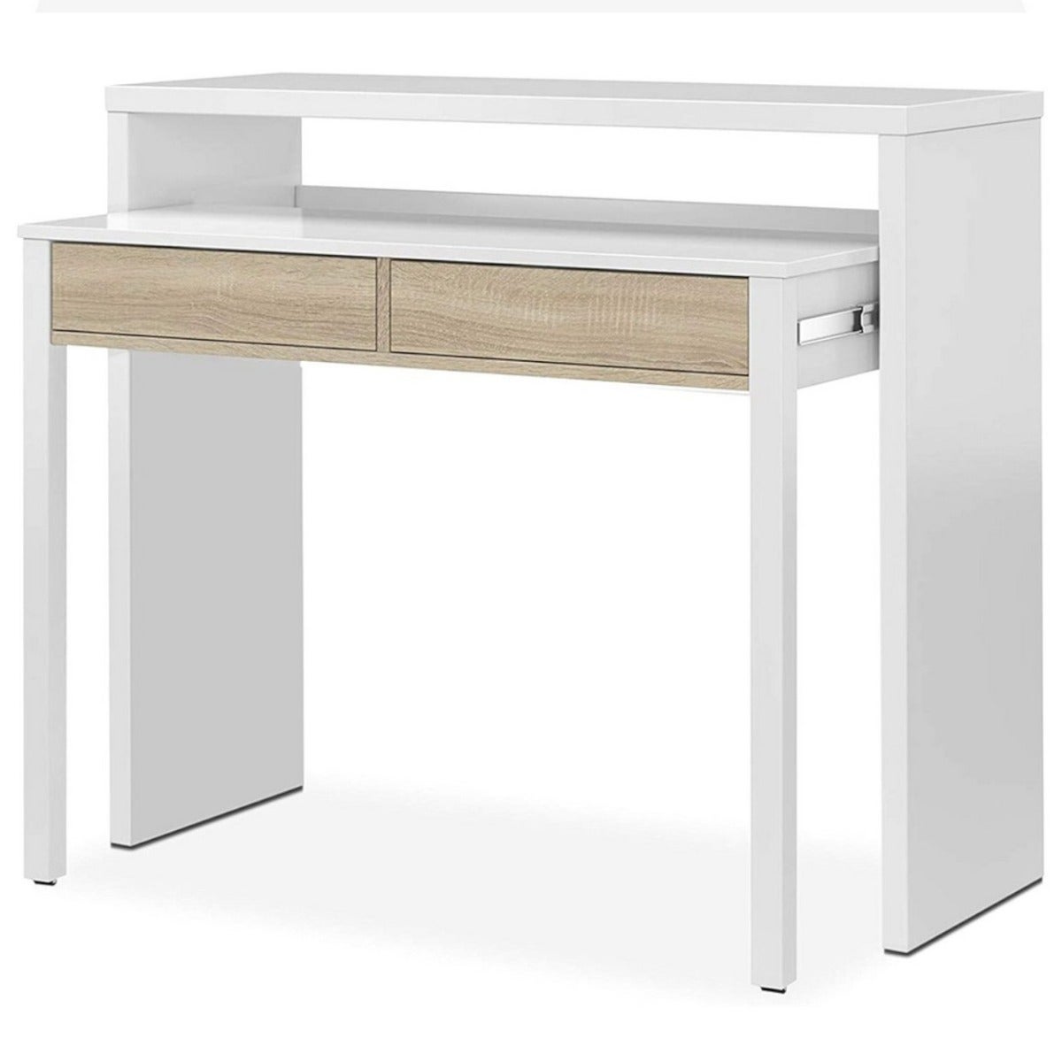 Divina Home 0F4582A Scrivania estensibile con 2 cassetti 99 x 36-70 x 88 cm - 4