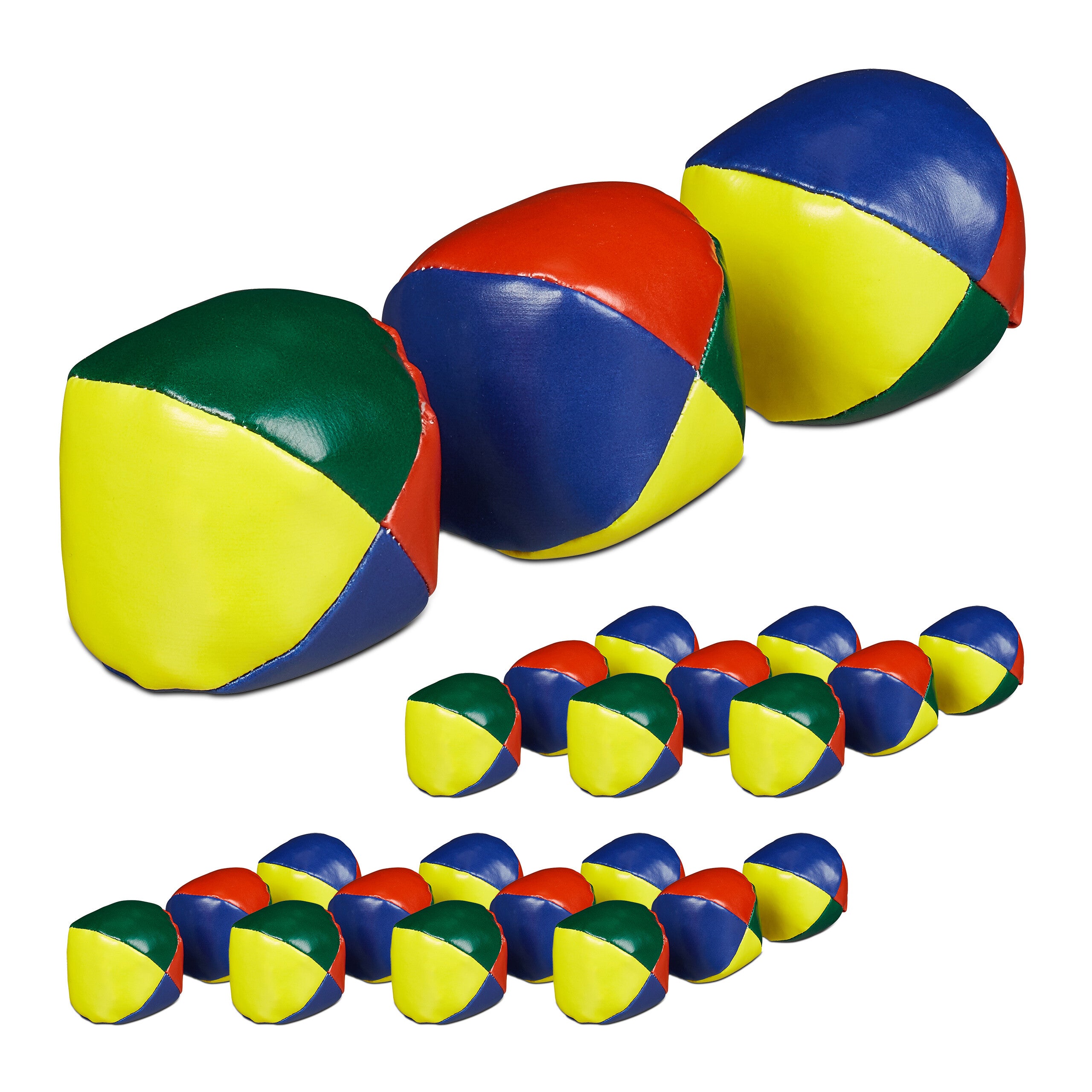 Flames 'N Games Pro Thud Lot de 5 balles de jonglage professionnelles en daim avec sac de voyage Multicolore