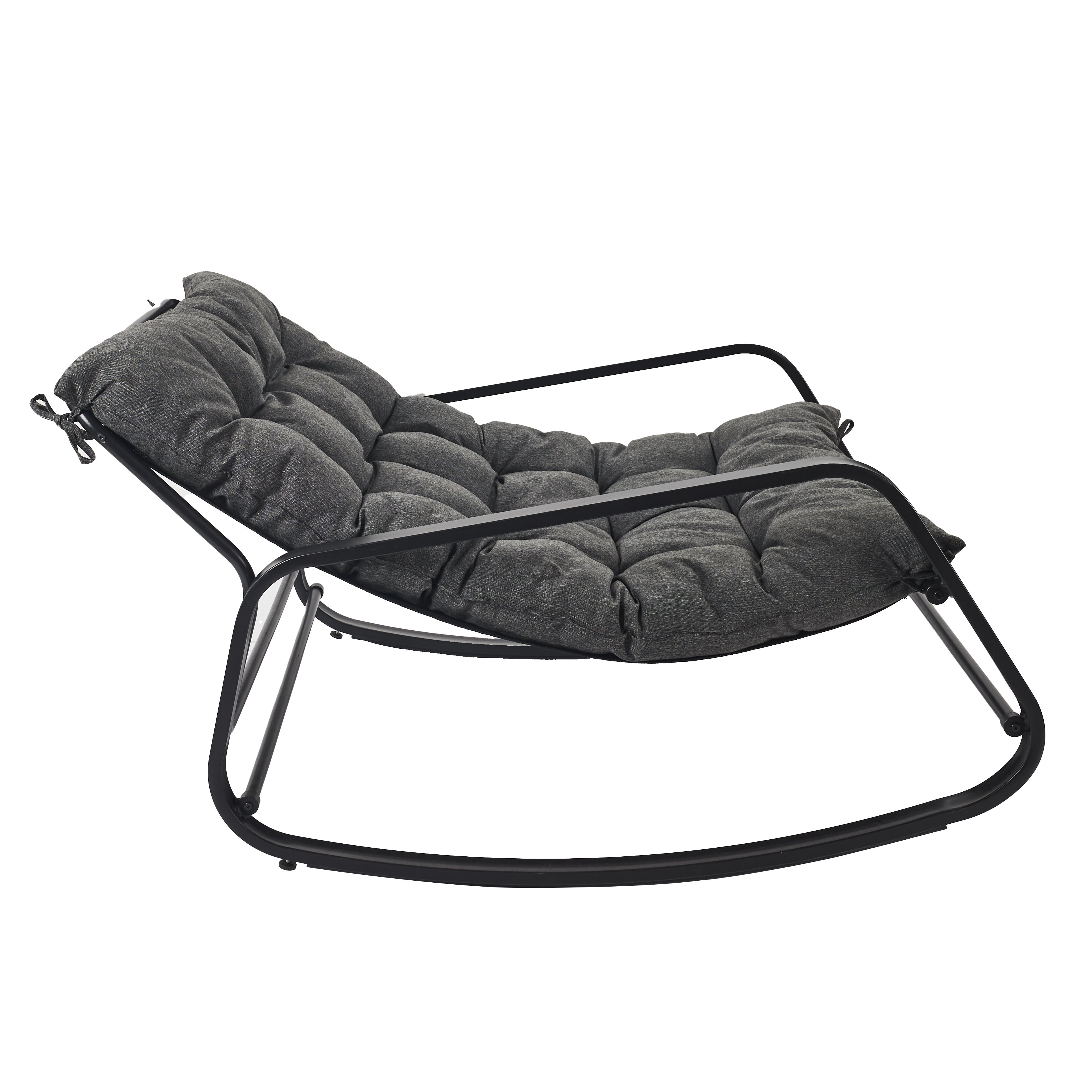 Fauteuil à Bascule - Home Deco Factory - Miami - Design - Gris - 2