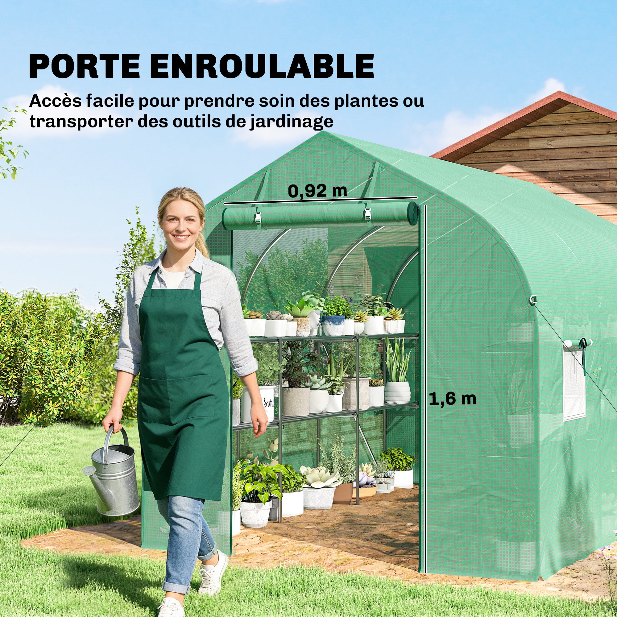 Serre tunnel de jardin acier galvanisé Outsunny - 7