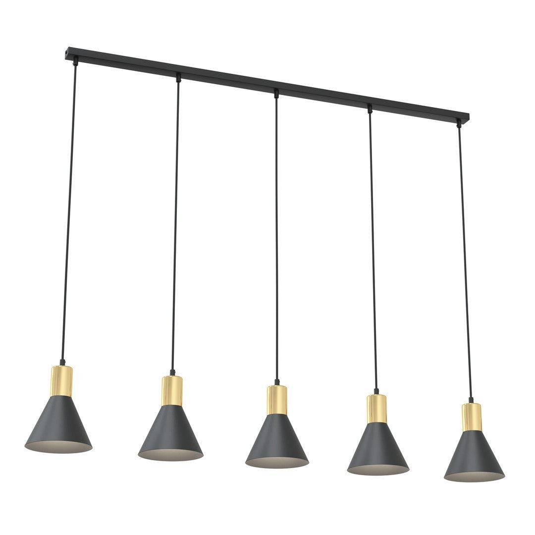 Lampa wisząca ROSA czarno-złota 5xE27x20W metal wym:140x116x16cm IP20 Emibig