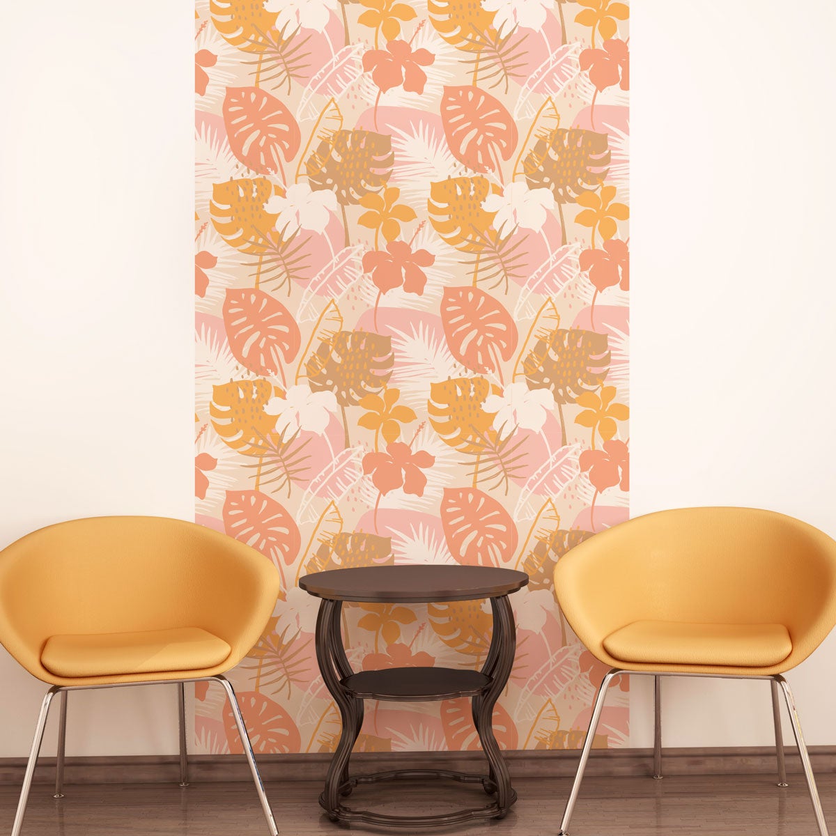 Papel pintado prepegado hojas de palma soleadas tropical h300 x l60 cm - adhesivo pared - sticker revestimiento