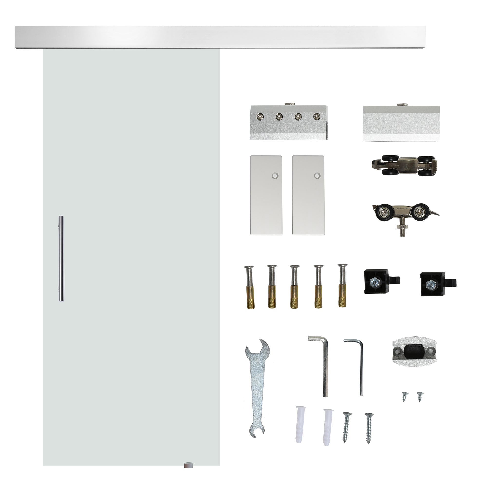 Homcom  Puerda Corredera Transparente 205X77,5 Cm Carga De 60Kg A 80Kg , Leroy Merlin