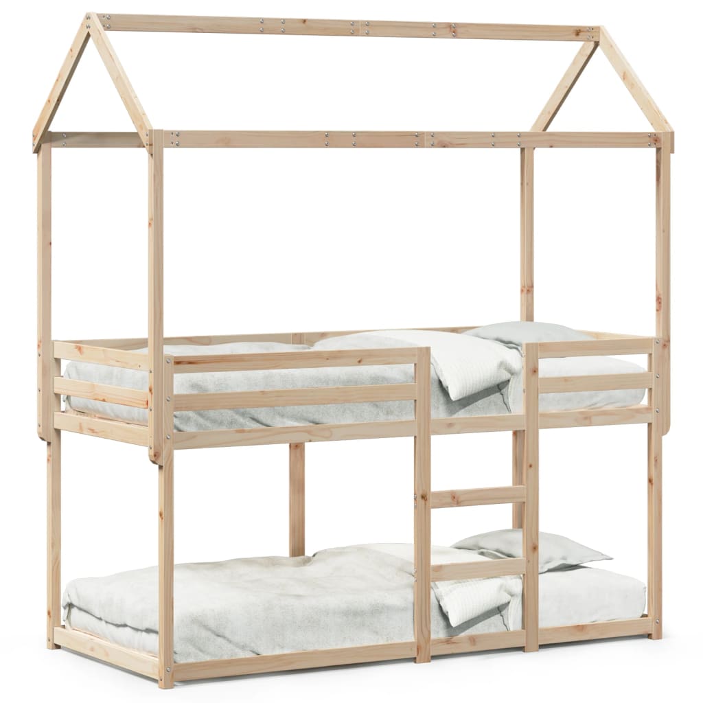 Lit superposé avec toit 75x190 cm bois de pin massif - 2