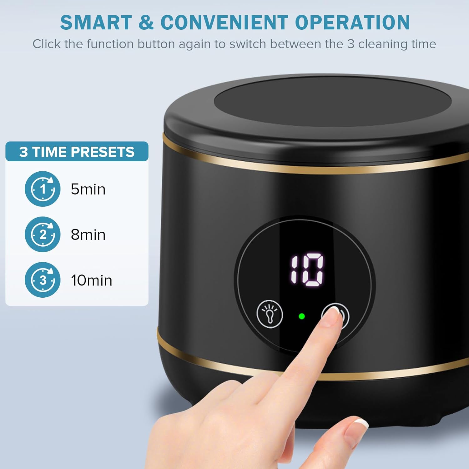 Nettoyeur à ultrasons ultraviolet pour prothèses dentaires, appareil de nettoyage pour tous les instruments (noir) - 5