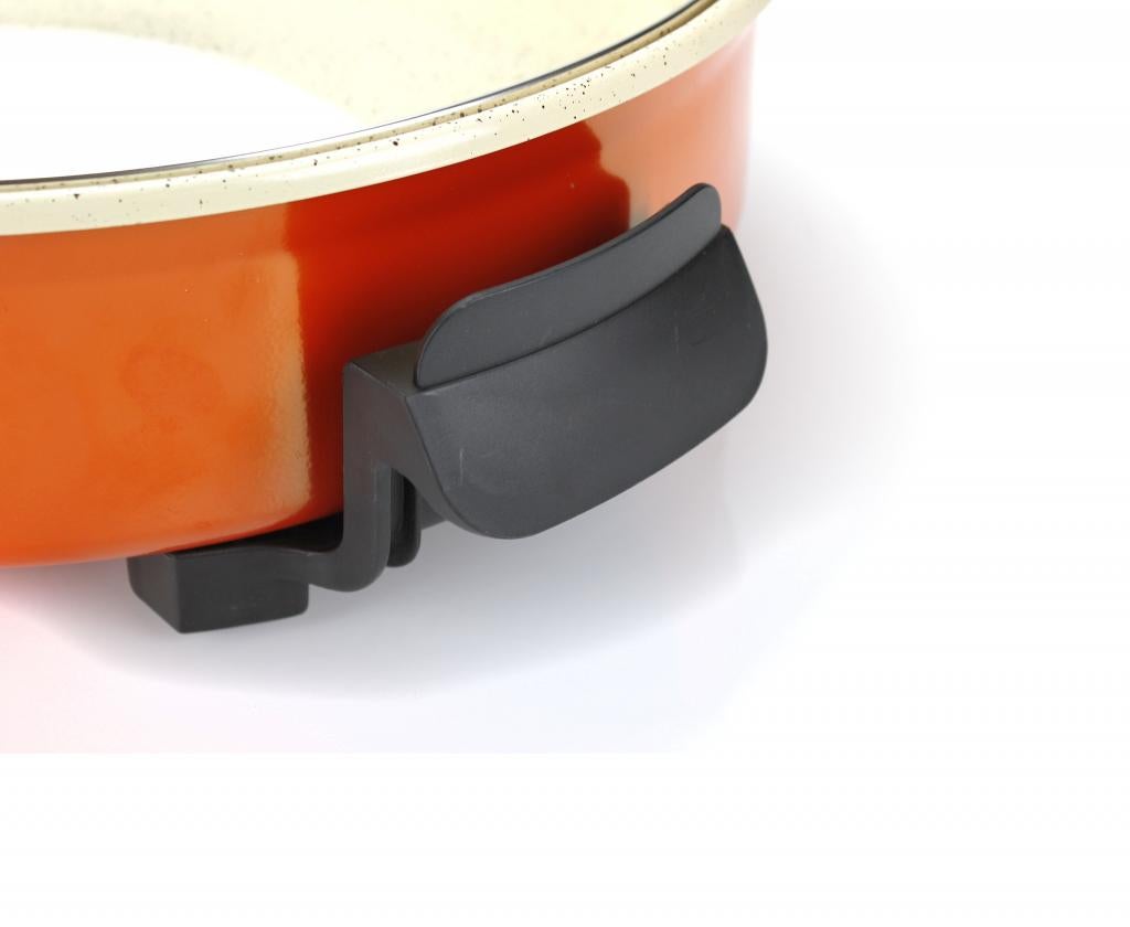 Pizza Pan 40cm Tekno Cheff Natural Stone Evolution , Paellera con Tapa Vidrio y Mangos tacto frio - 4