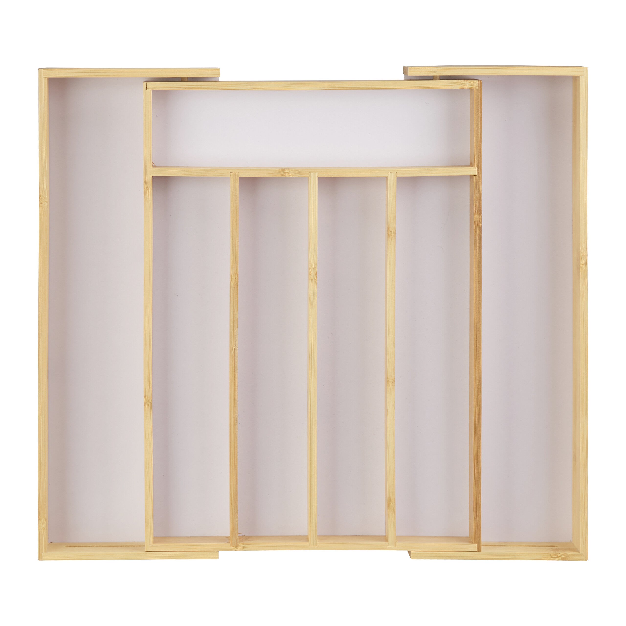Relaxdays Portaposate Cassetto, Regolabile, Estendibile in Bambù, HLP 5x32,5 -55x44,5 cm cm, Organizer, Legno Naturale