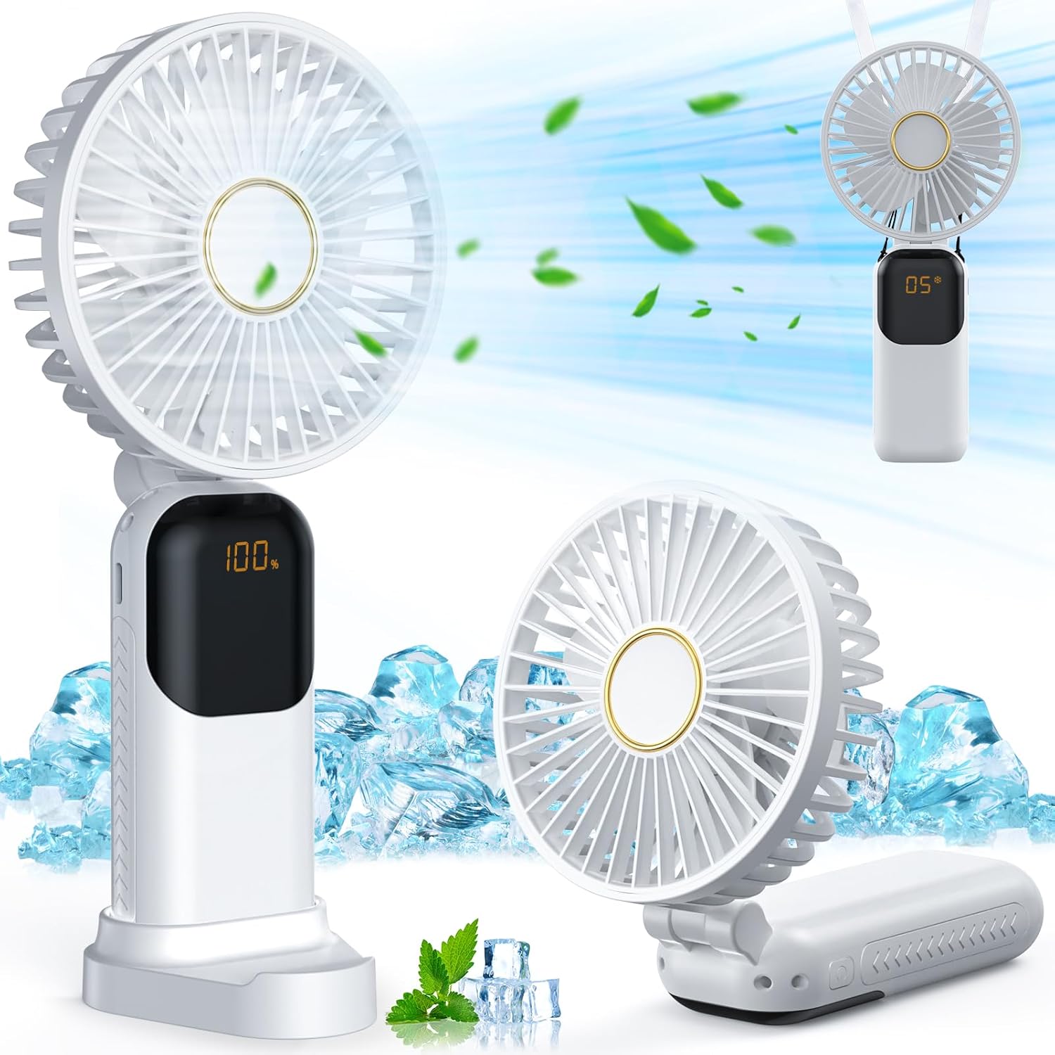 Mini Przenośny Wentylator Wentylator USB z Możliwością Ładowania Mały Kieszonkowy Wentylator z Prędkościami Podstawą Cichy Składany Wentylator Ręczny