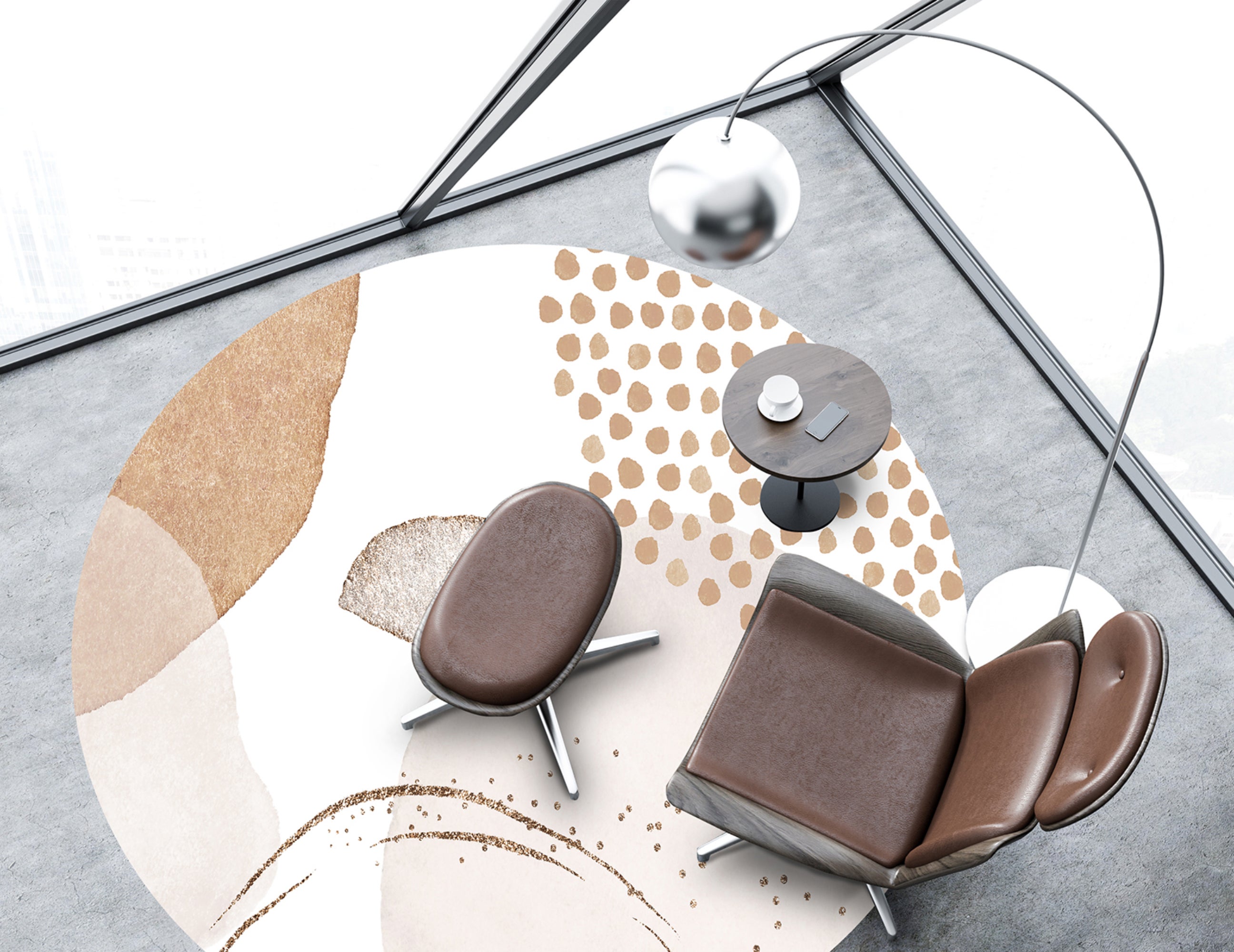 Tapete de vinil, Nikita [Diam] 180 cm - PVC antiderrapante, vinílico para cozinha ou sala, lavável, estilo moderno - 2